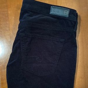 AG Adriano Goldschmied Sz 27 Black corduroy legging super skinny ankle